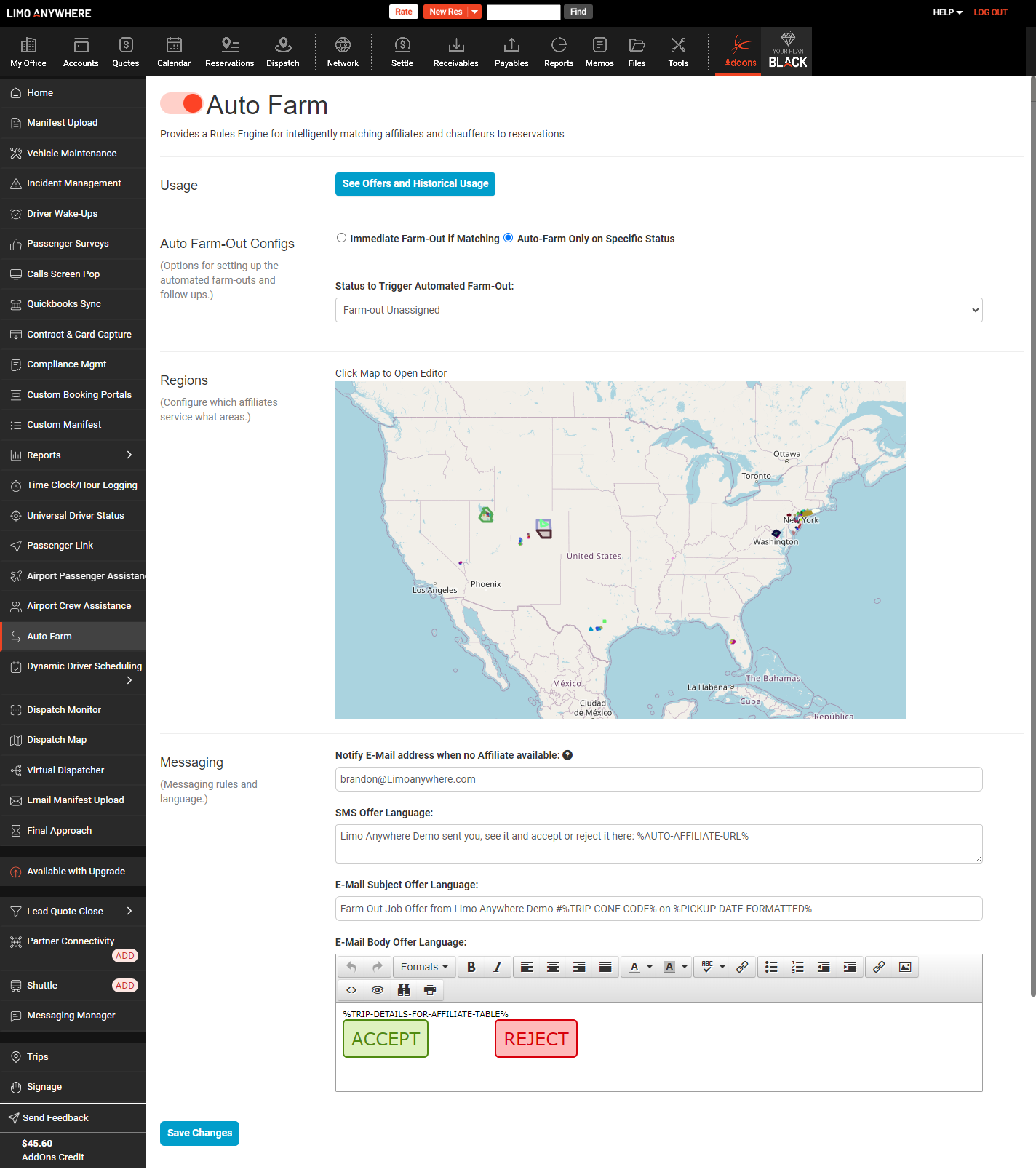 Autofarm can be configured to trigger on a specific reservation status. Get notified if there are no affiliates available.