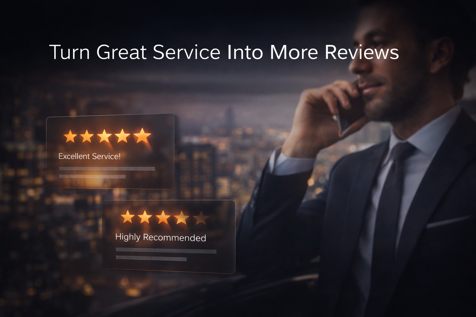 Premium black car service reputation and review growth