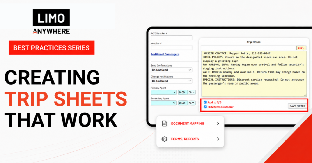 Limo Anywhere Best Practices Series Creating Trip Sheets That Work
