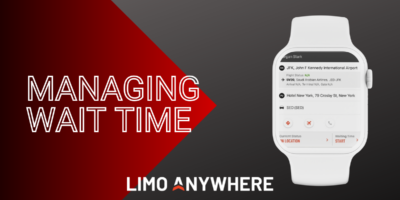 Managing Wait Time, with an LA logo and a screenshot from Limo Anywhere.