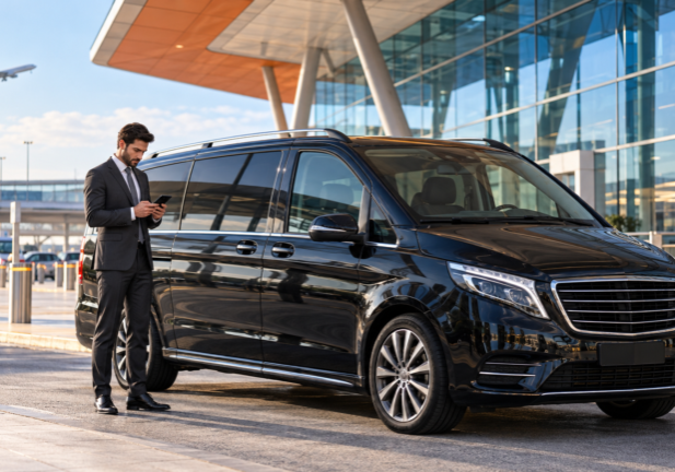 Premium airport pickup with executive chauffeur