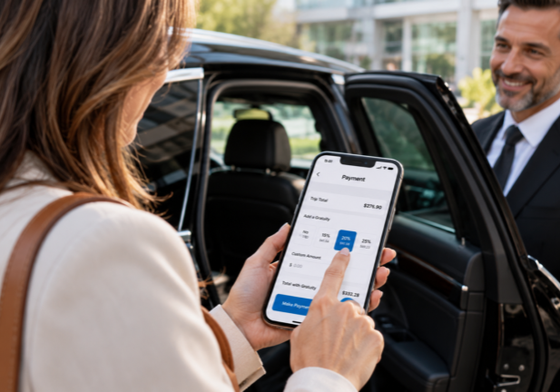 Tipping the Chauffeur by Luxury Car